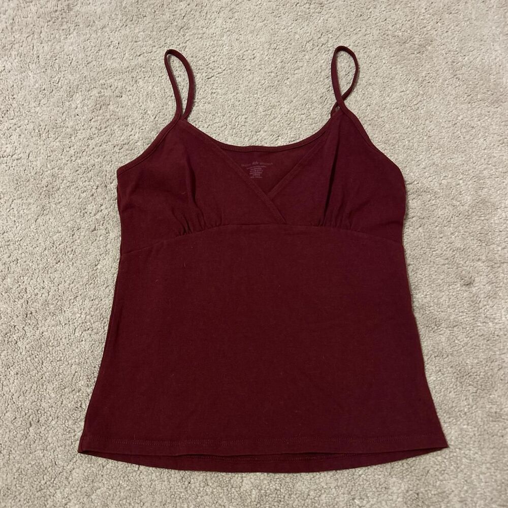 Brandy-melville Women's Burgundy Tank top